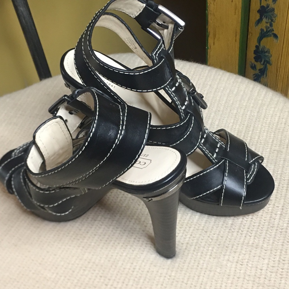 Coach Black Strappy Sandal - Picture 3 of 5